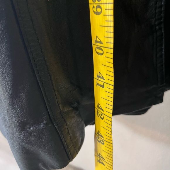 Long Leather Trench Coat Size 40 Which is Med to L Belted Single Breasted - Picture 10 of 10